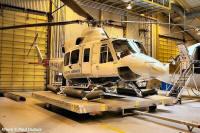 The latest arrival Bell 412HP in the hangar awaiting registration.