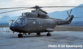 SAAFs first Puma SA330C ( F-WMHB) seen at Calvi Corsica 20th Nov 1969.