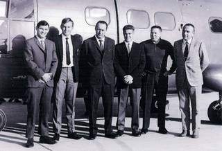 Left to right; Lt. Joe van Rooyen, Lt. GV Swanepoel, Cmdt Steve Armstrong, Major Jollie Ooosthuizen, Roland Coffignot (Aerospatiale) and Jean Boulet (Aerospatiale)