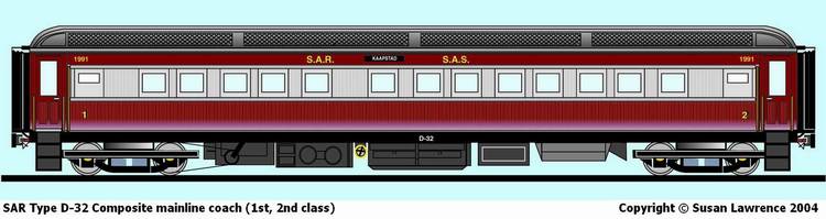 SAR Type D-32 Composite mainline coach (1st,2nd class)