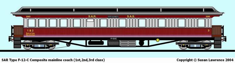 SAR Type F-12-C Composite mainline coach (1st,2nd,3rd class)