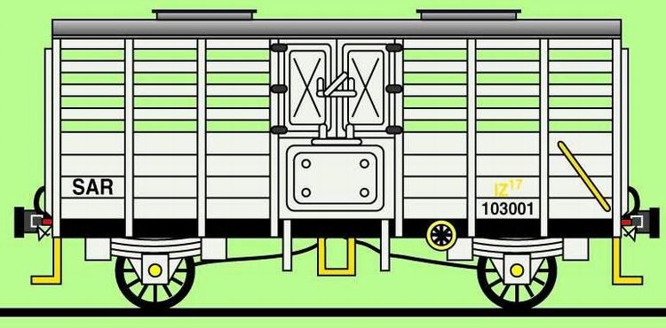 SAR Type IZ-17 Four wheel covered cattle wagon