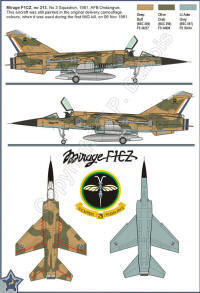 Mirage F1-CZ, No 213, No 3 Squadron, 1981, AFB Ondangwa. Diagram by William S Marshall.