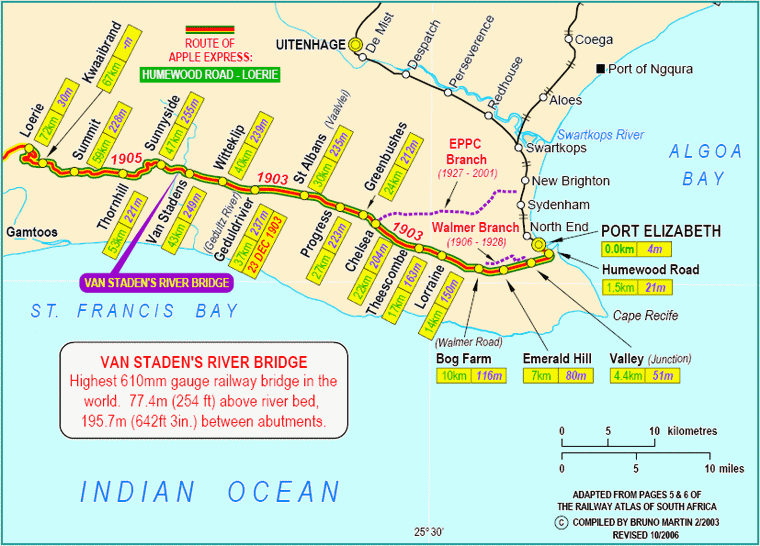 Port Elizabeth Apple Express Map - Bruno Martin