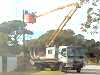 Isuzu electricity truck with crane lift